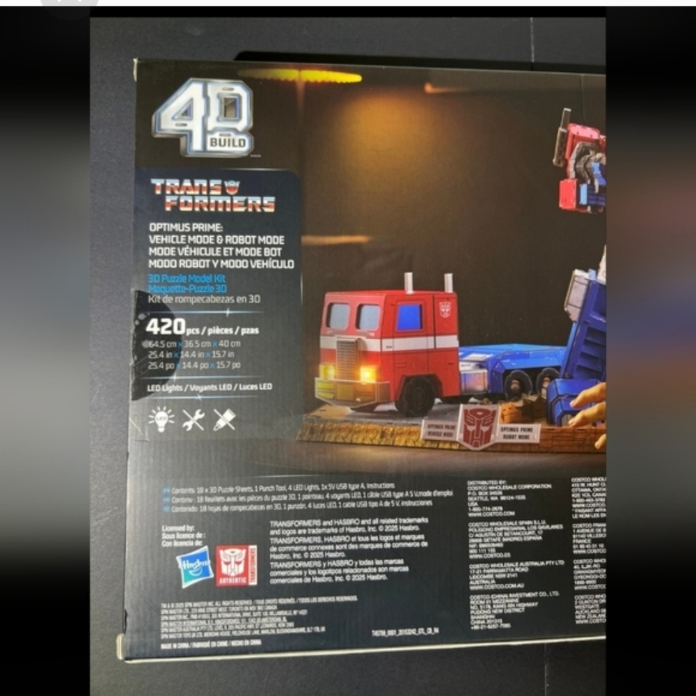 4D Build Transformers Optimus Prime & Truck 3D Model Kit Puzzle w/LED EXCLUSIVE - Picture 4 of 6